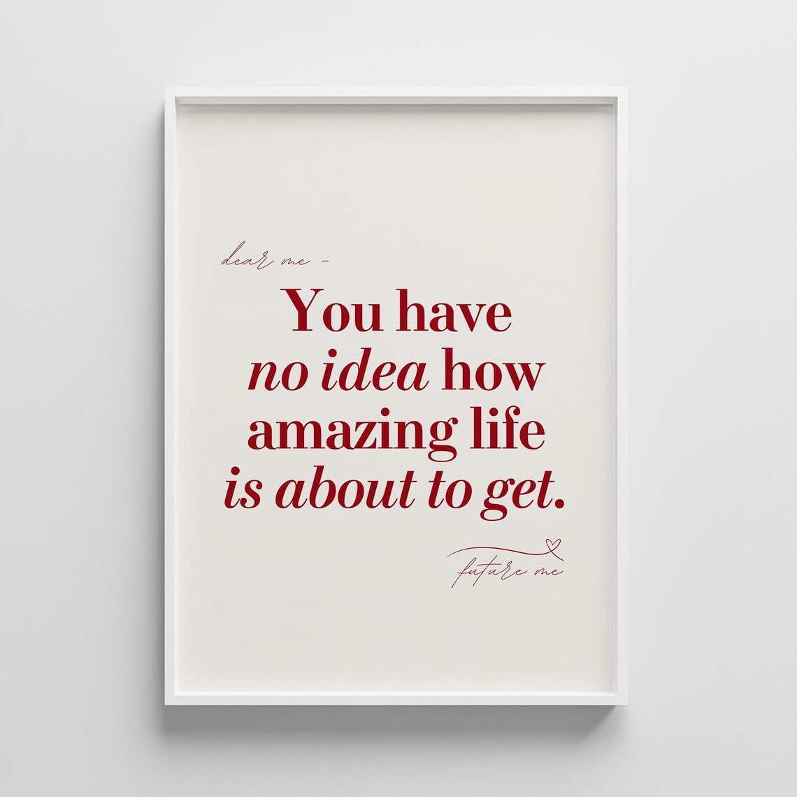 Minimalist You Have No Idea Quote Print Red Motivational Wall Art