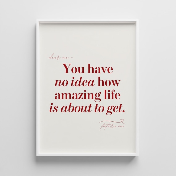 Minimalist You Have No Idea Quote Print Red Motivational Wall Art