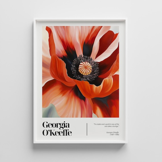 Georgia Okeeffe Poppy Print Botanical Exhibition Poster