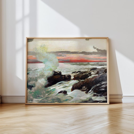 Winslow Homer Ocean Waves Sunset Prouts Neck Seascape Poster