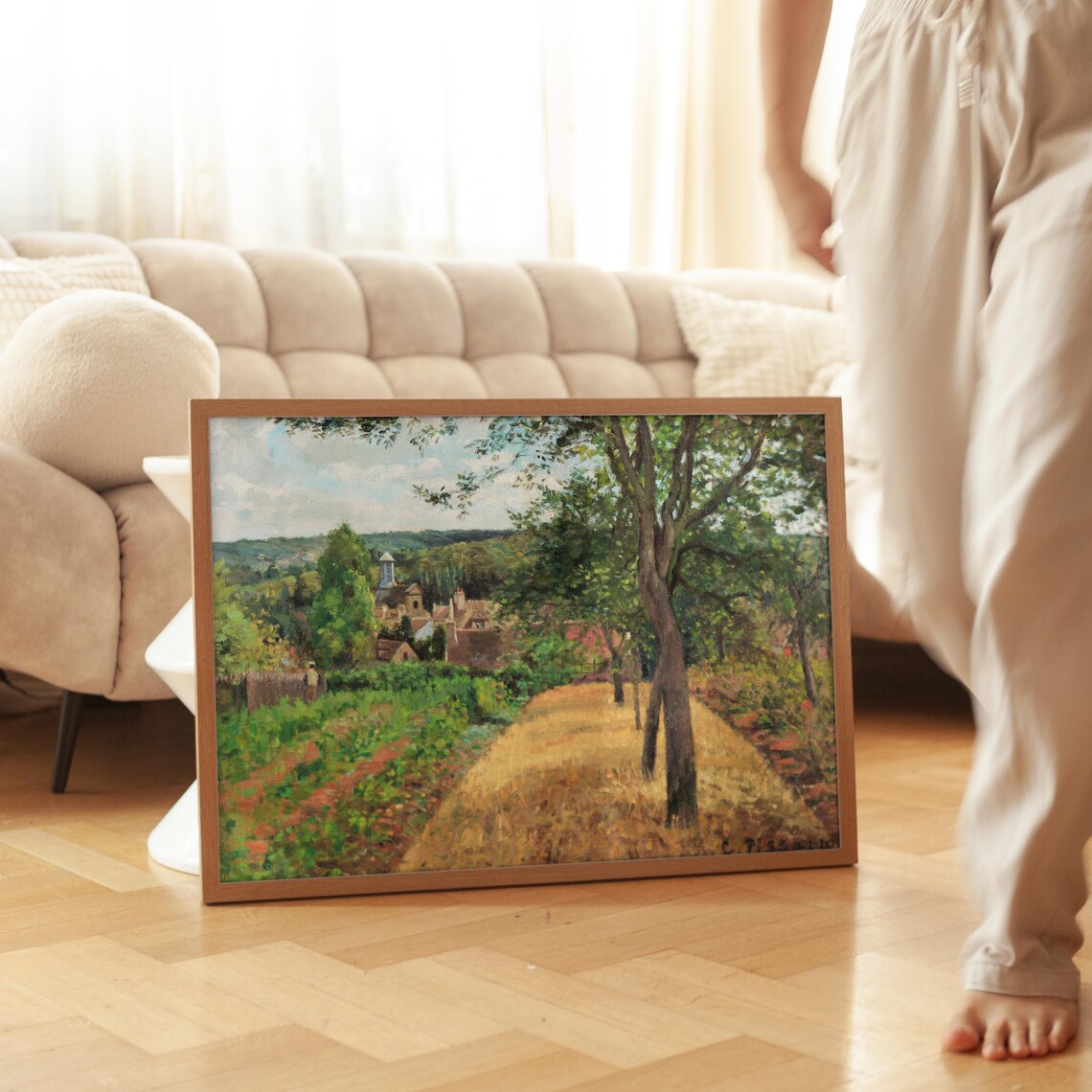 Camille Pissarro Haymaking Village Landscape Impressionist Art Poster