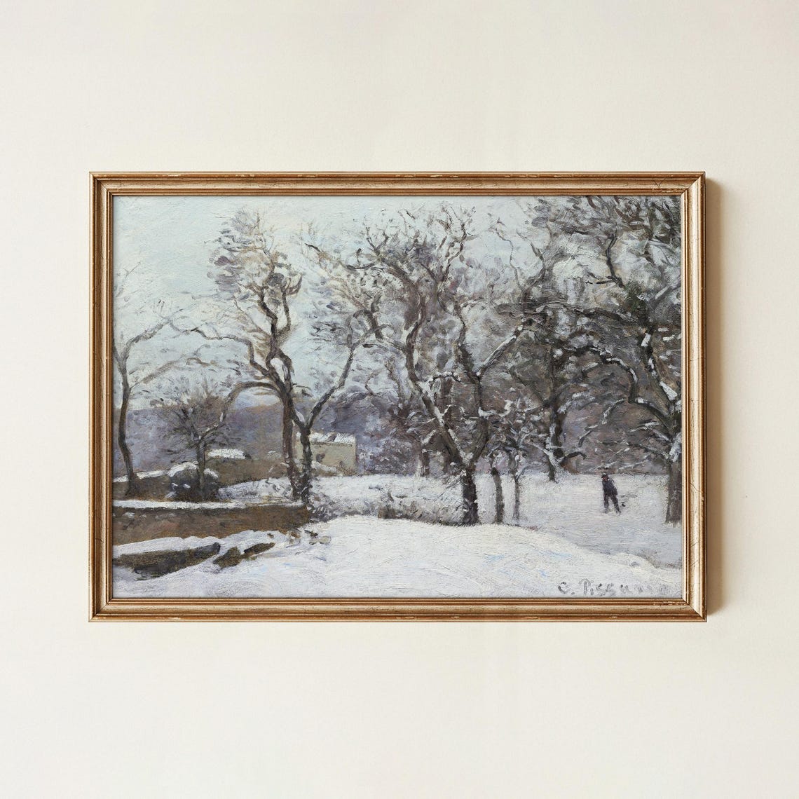 Camille Pissarro Snow Landscape Bare Trees Impressionist Winter Poster