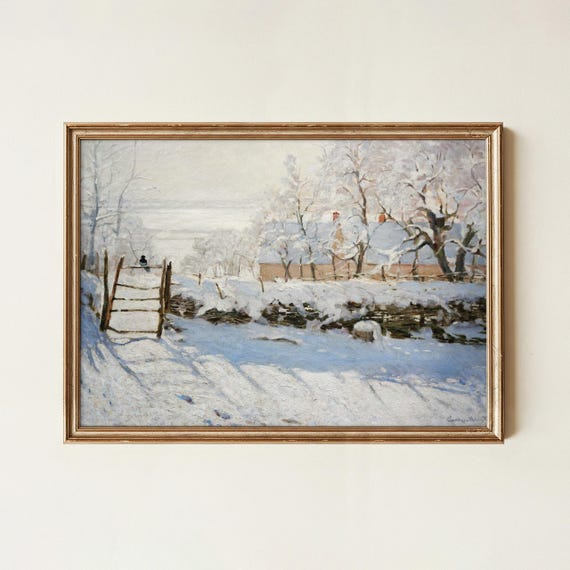 Monet The Magpie Print Vintage Winter Landscape Art