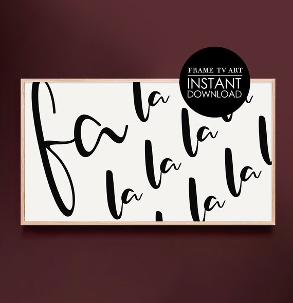 Fa La La Christmas Carol Script Typography Holiday Decor Poster