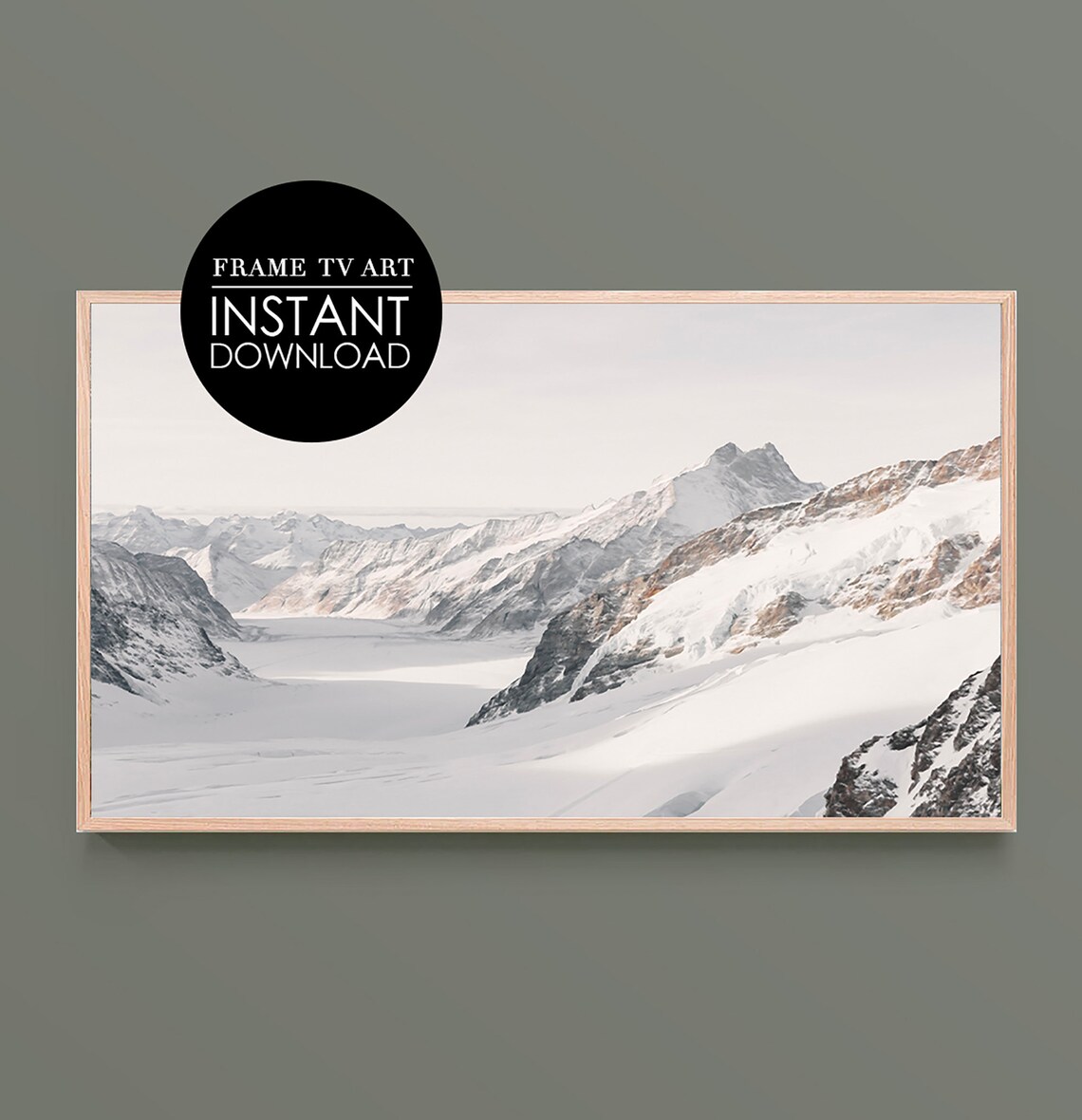 Snowy Mountain Glacier Winter Alpine Landscape Photo Art Poster