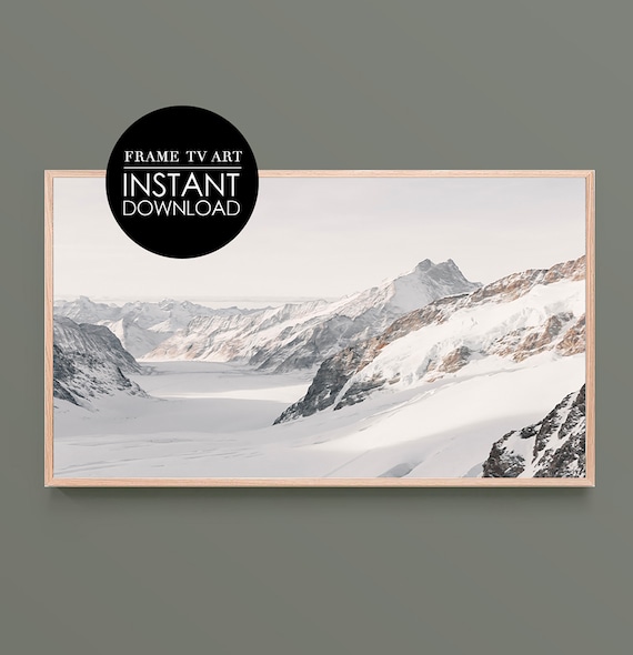 Snowy Mountain Glacier Winter Alpine Landscape Photo Art Poster