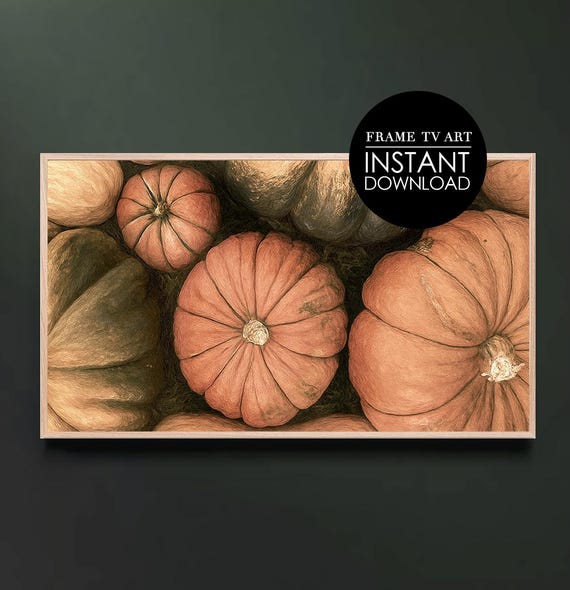 Pumpkins Samsung Frame Tv Art Instant Fall Halloween For Decor