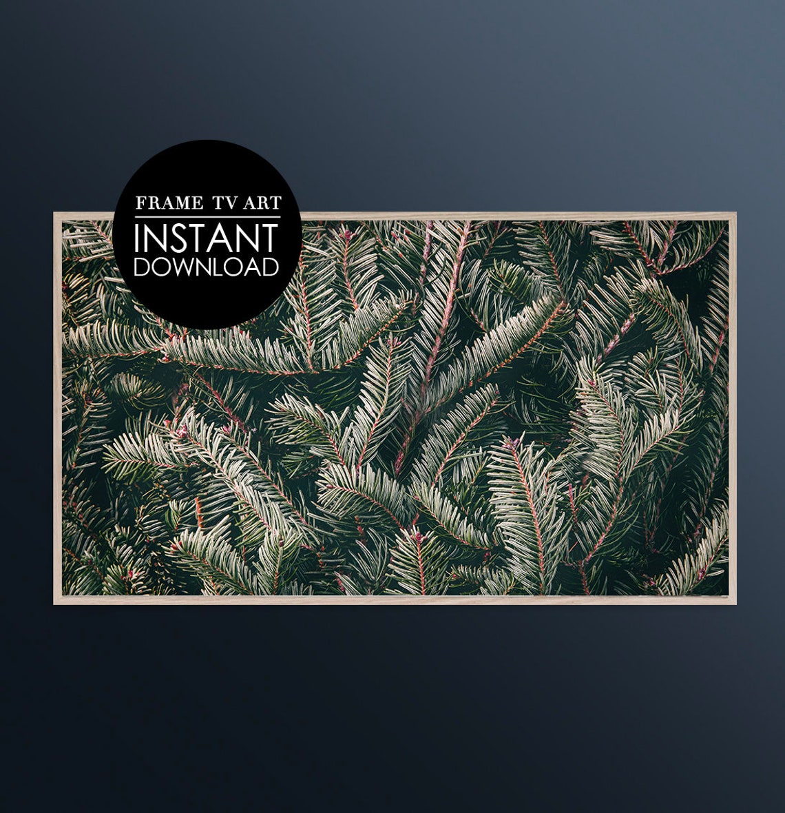 Evergreen Pine Needle Branches Close Up Nature Photo Art Poster