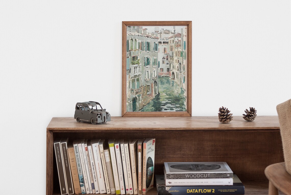 Venice Vintage Green Landscape Wall Art Print - Image 2