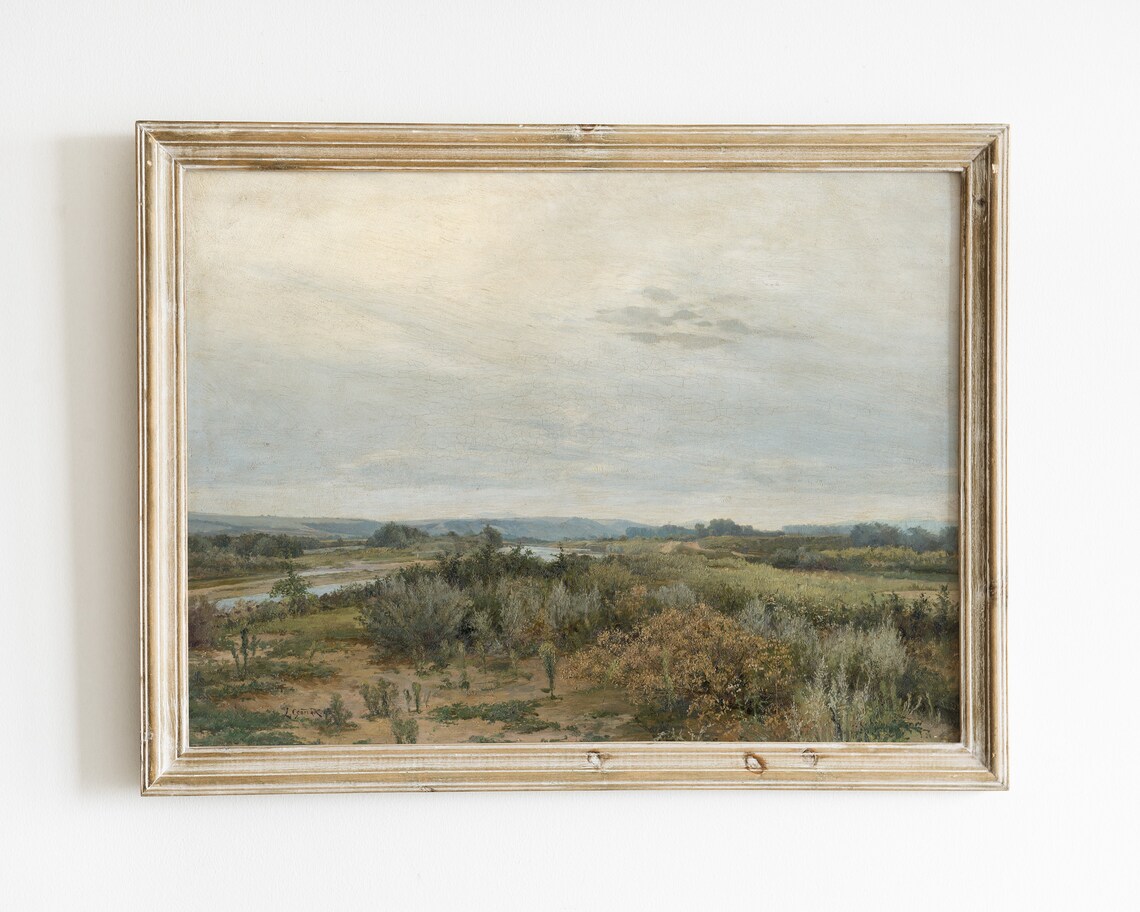 Vintage Desert Landscape Art Print, Southwestern