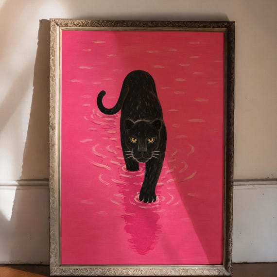 Black Panther Poster Print, Wild Cat Decor