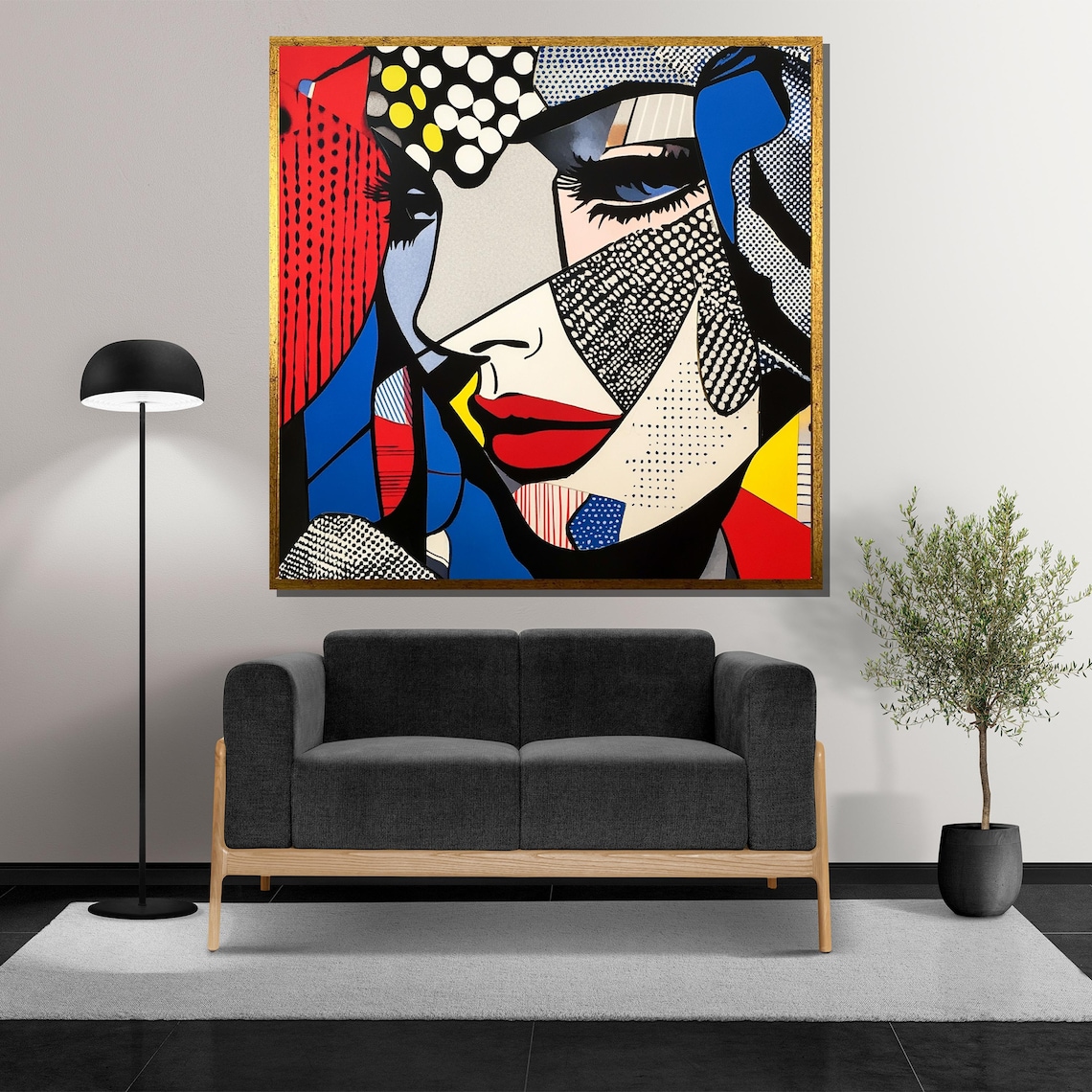 Roy Lichtenstein-Inspired Pop Art Woman Poster - Image 5