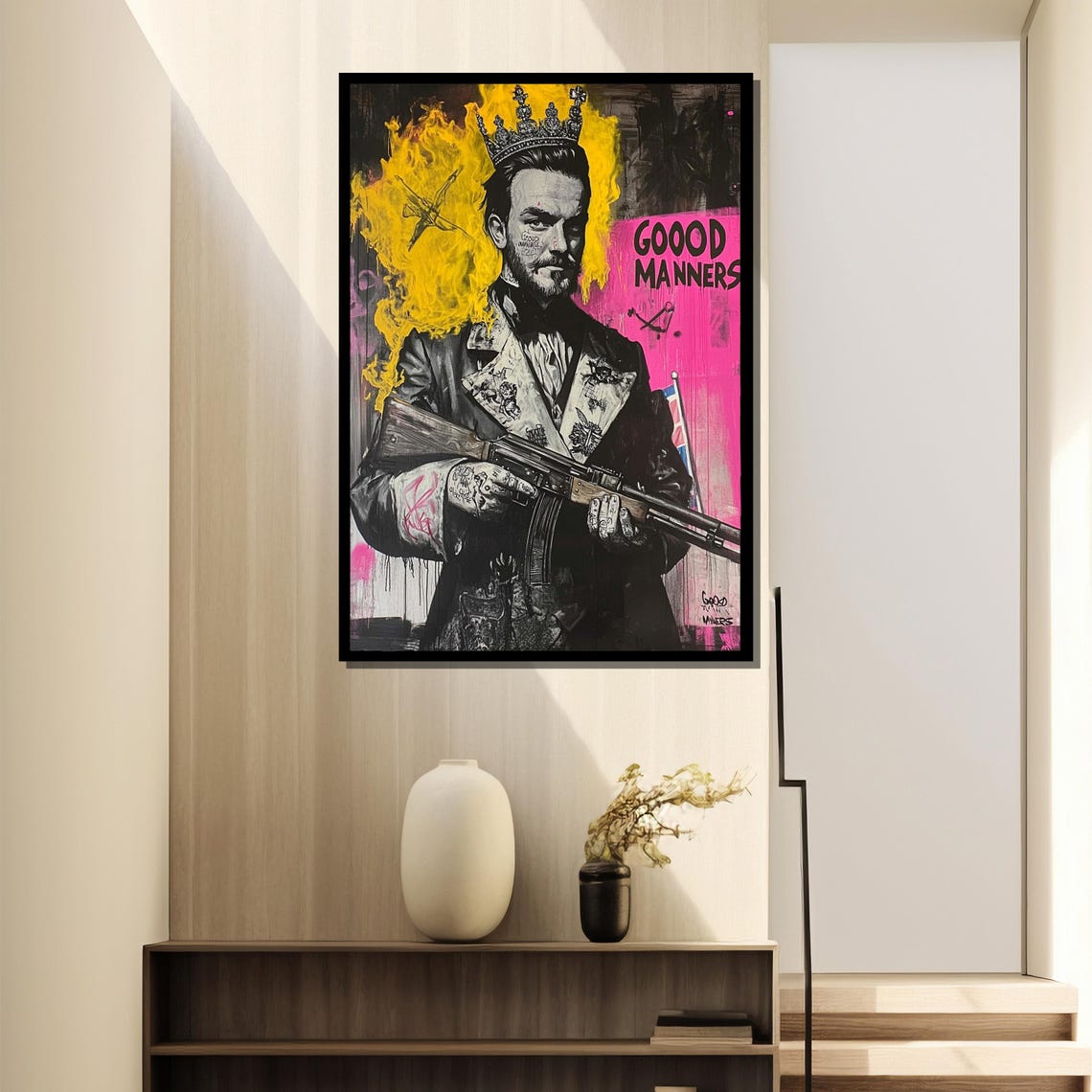 Graffiti King Painting Urban Pop Art Street Art Wall Decor Modern Royalty Artwork Bold Contemporary Gift - Image 4