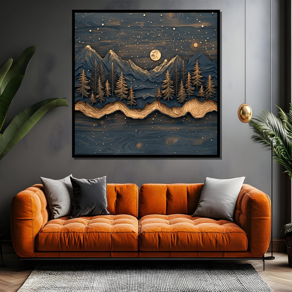 Wooden Waterfall Painting Rustic Nature Art Gift For Forest Lovers - Image 4