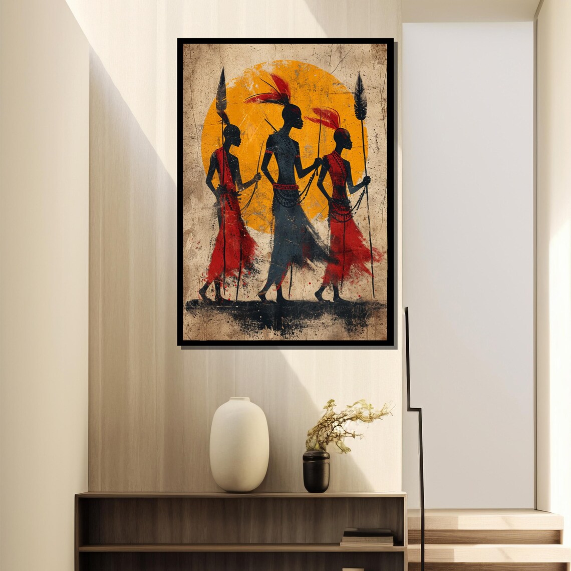Painting Of Minimalist African Tribal Art Cultural Poster Gift For Ethnic Wall Dcor - Image 4