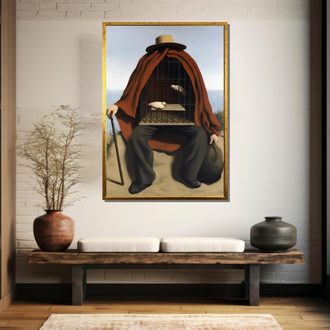 Rene Magritte The Therapist Surreal Birdcage Body Painting Poster - Image 5