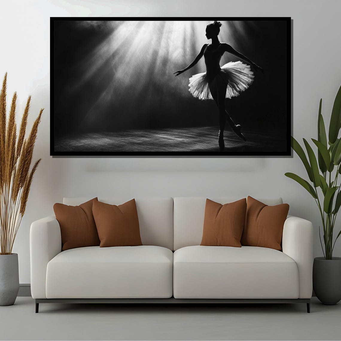 Dramatic Ballerina Silhouette Dancing in Stage Spotlight Poster - Image 4