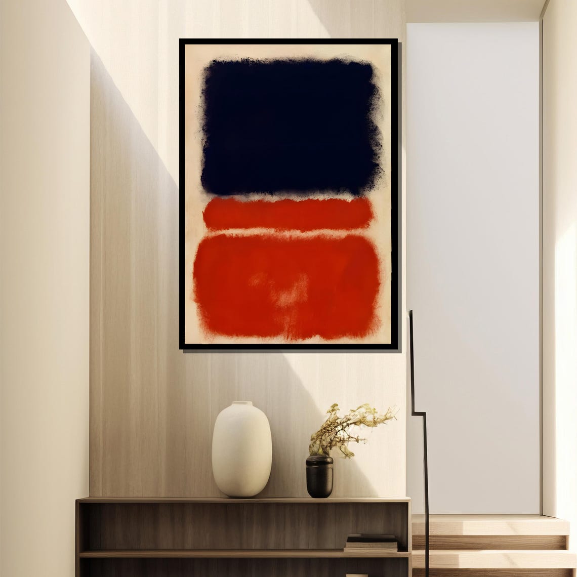 Mark Rothkos Untitled 1968 Bold Abstract Painting In Red And Black Ideal Gift For Modern Art Lovers And Collectors - Image 4