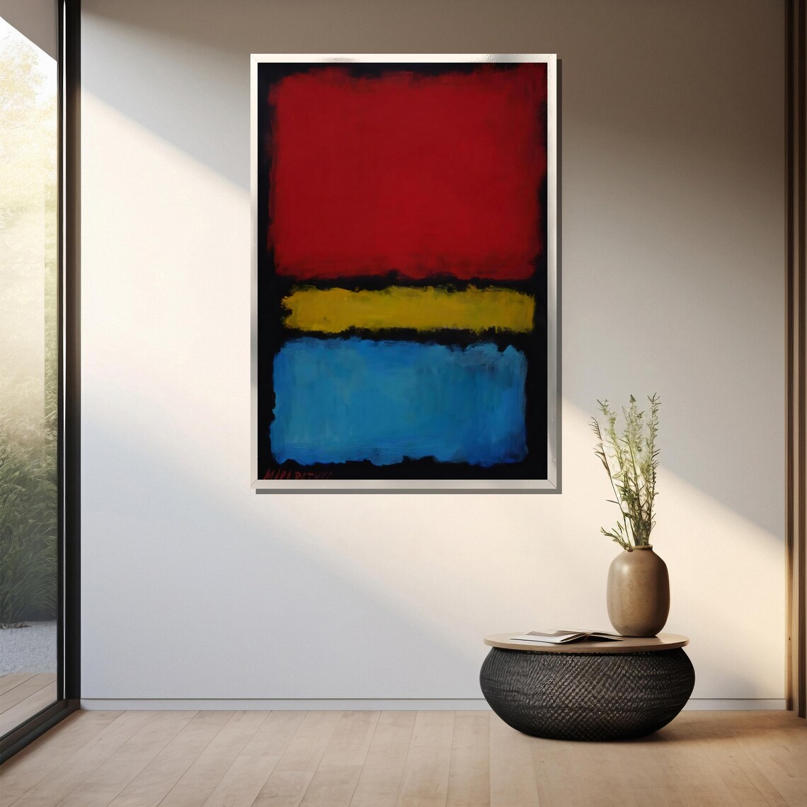 Mark Rothko-Inspired Red Yellow Blue Abstract Art Print - Image 3