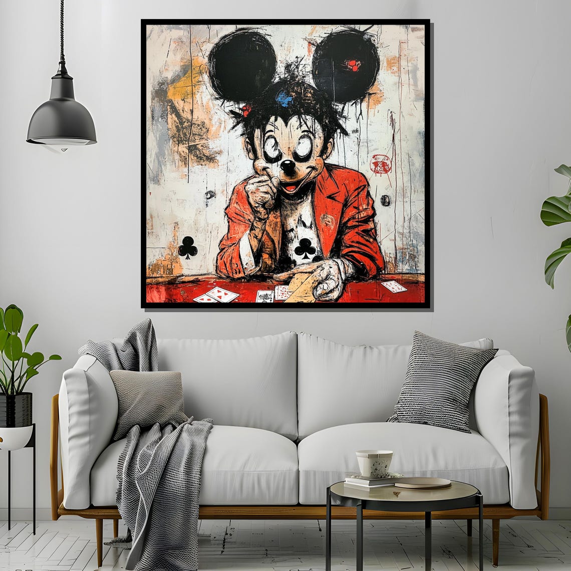 Mickey Mouse Poker Card Player in Gritty Street Art Cartoon Poster - Image 4