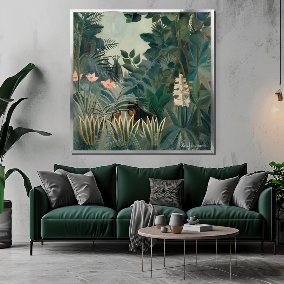 Rousseau-Style Jungle Monkey Exotic Botanical Painting Print - Image 3