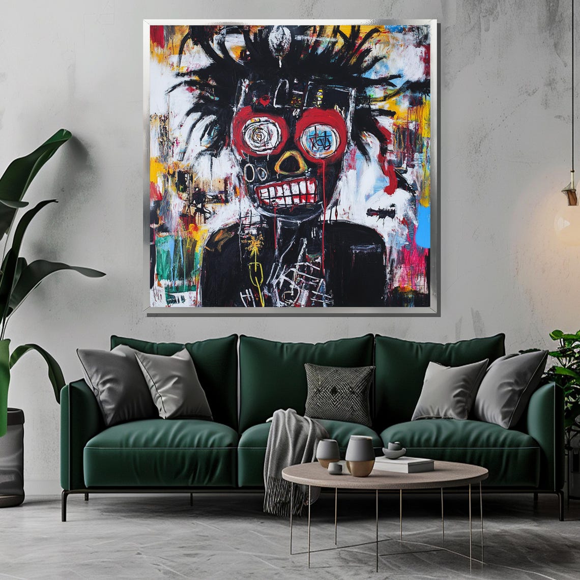 Jean Michel Basquiat Style Painting Abstract Expressionist Graffiti Art Neo Expressionism Skull Wall Art Urban Street Art Poster - Image 3