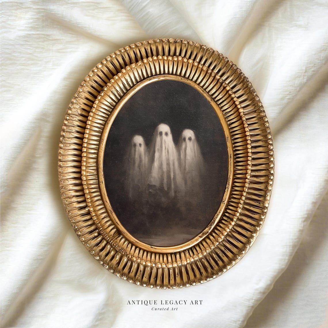 Halloween Ghosts Painting Print Creepy Gothic Spooky