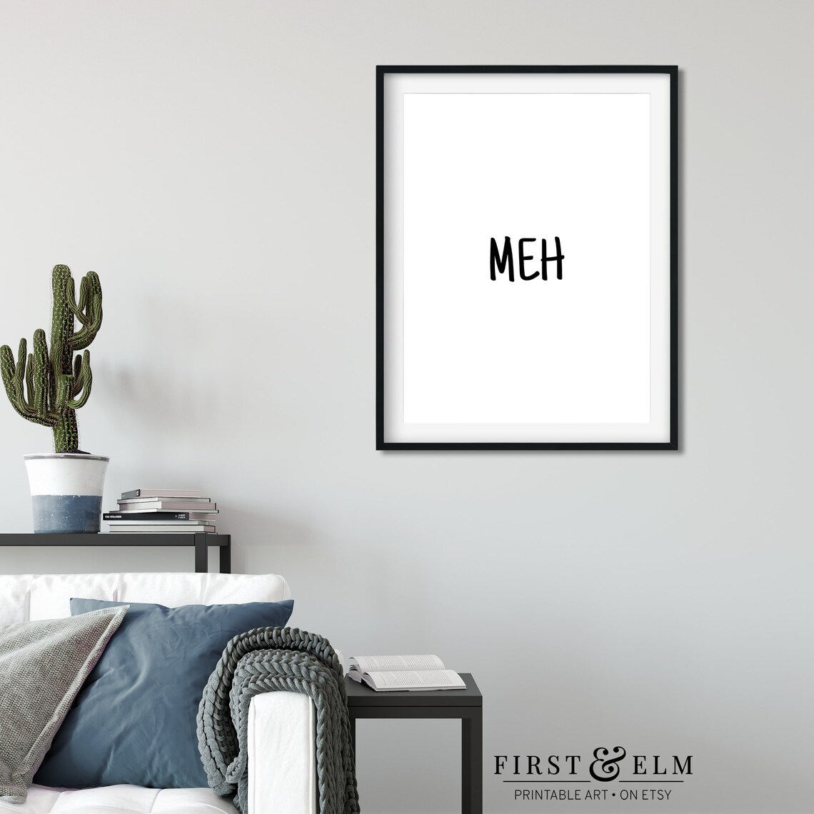 Meh Poster Funny Home Dcor Sarcastic Wall Art Instant - Image 2