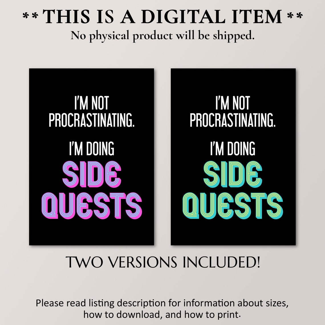 I Am Not Procrastinating I Am Doing Side Quests Gamer Gift Poster - Image 4