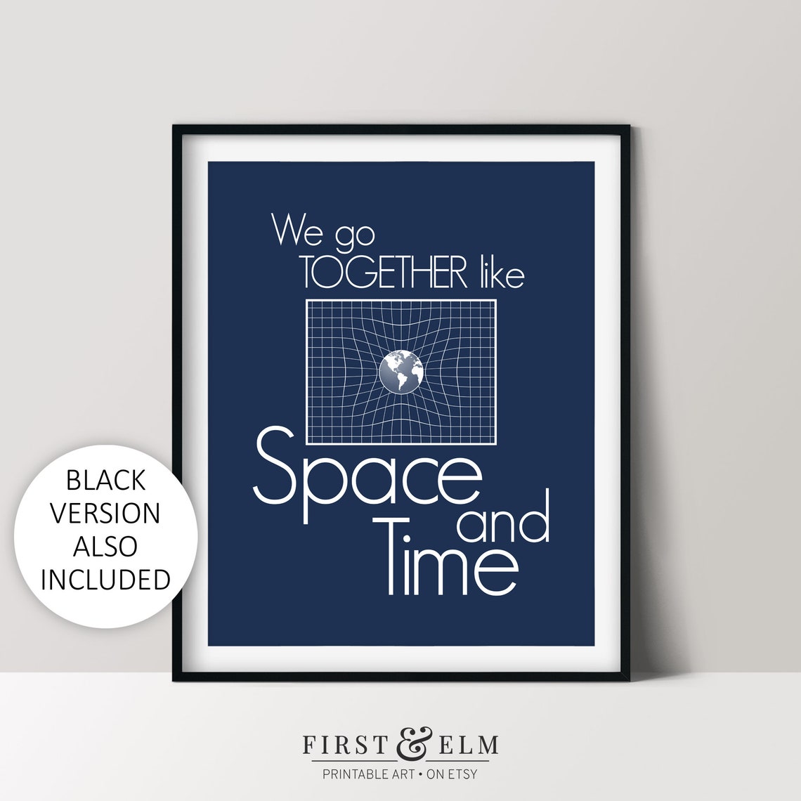 We Go Together Like Space And Time Nerdy Science Couple Art Print