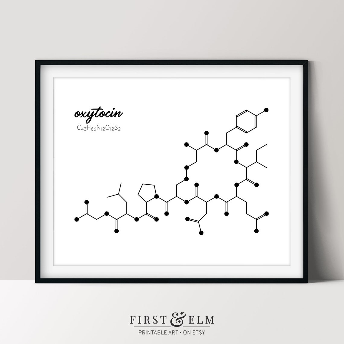 Oxytocin Molecule Structure Love Hormone Science Art Poster Gift