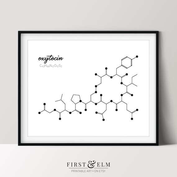 Oxytocin Molecule Structure Love Hormone Science Art Poster Gift