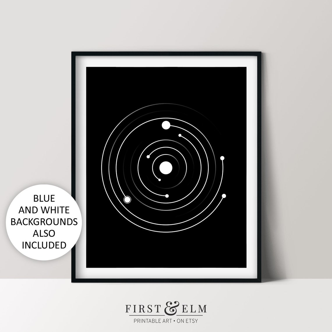 Planet Orbits Minimalist Solar System Astronomy Space Poster