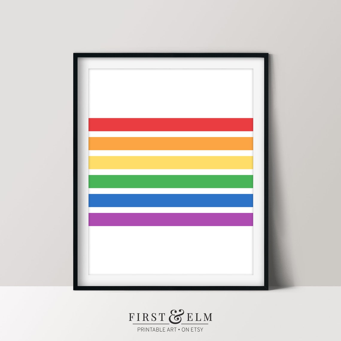 Minimalist Rainbow Pride Flag Stripes LGBTQ Support Wall Poster
