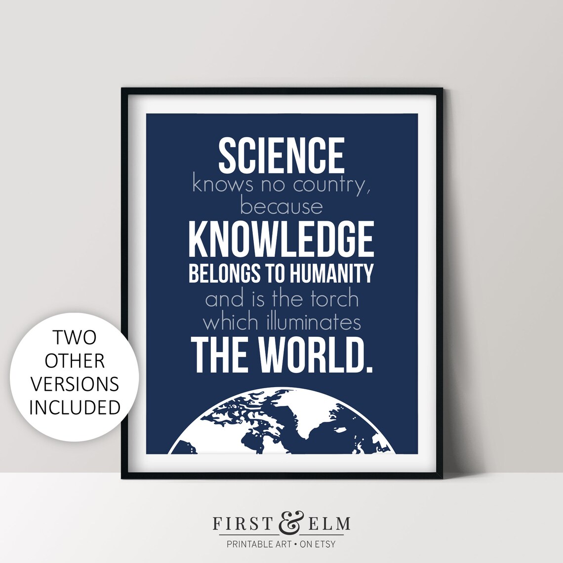 Science Knows No Country Quote Poster, Classroom Decor