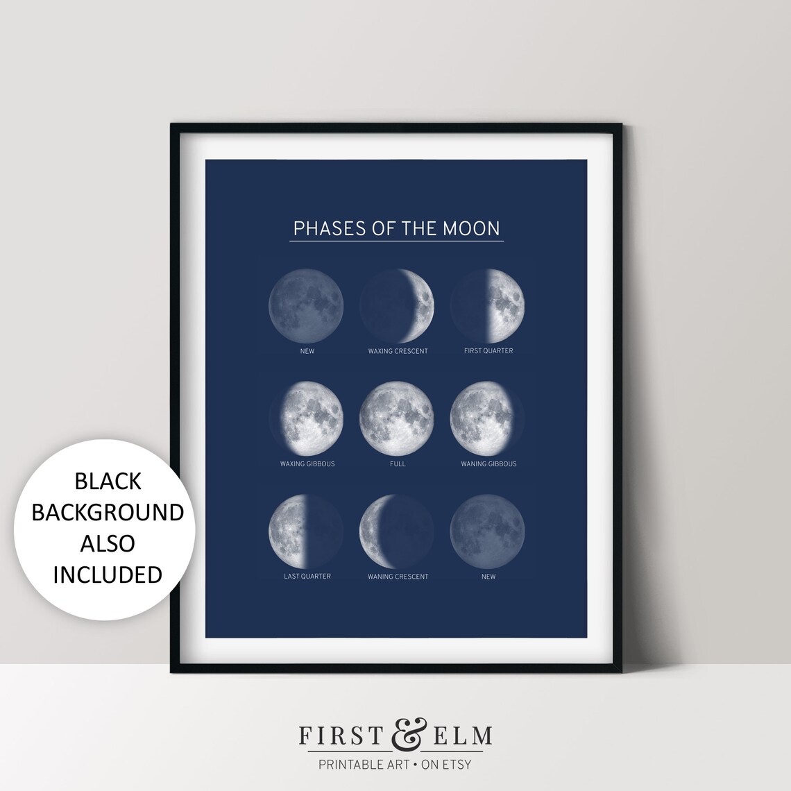 Phases Of The Moon Astronomy Art Print, Space Study