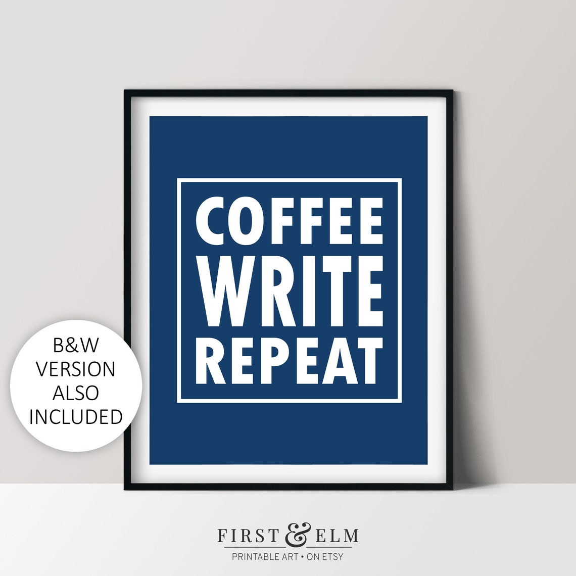 Coffee Write Repeat Gifts For Writers Aspiring Author Home Office Dcor Bookish Art