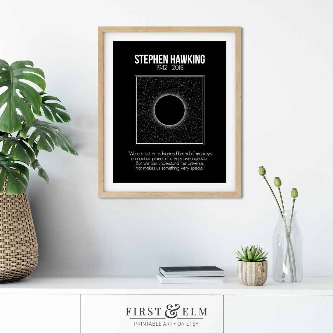 Stephen Hawking Black Hole Art Print, Scientist Decor - Image 2