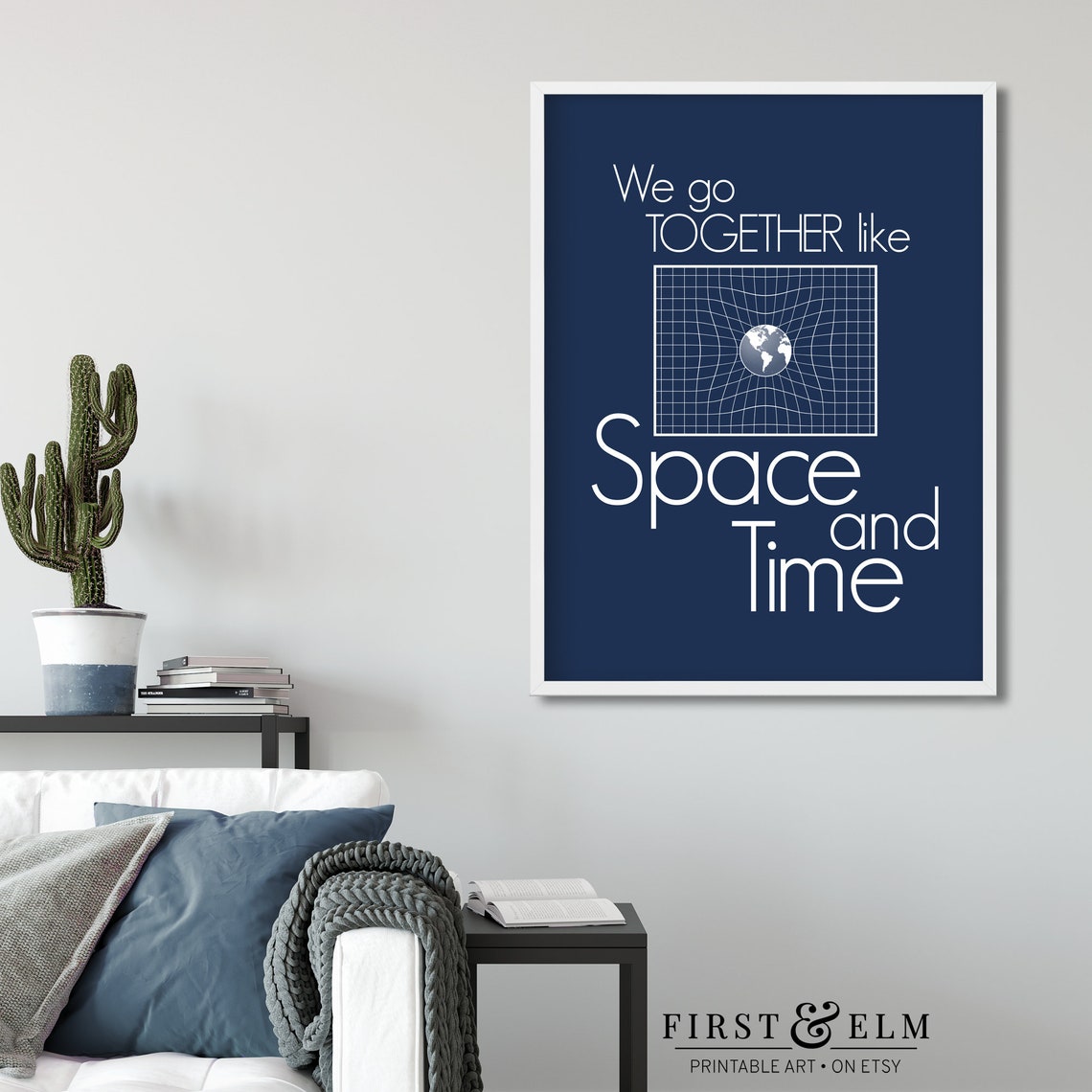 We Go Together Like Space And Time Nerdy Science Couple Art Print - Image 2