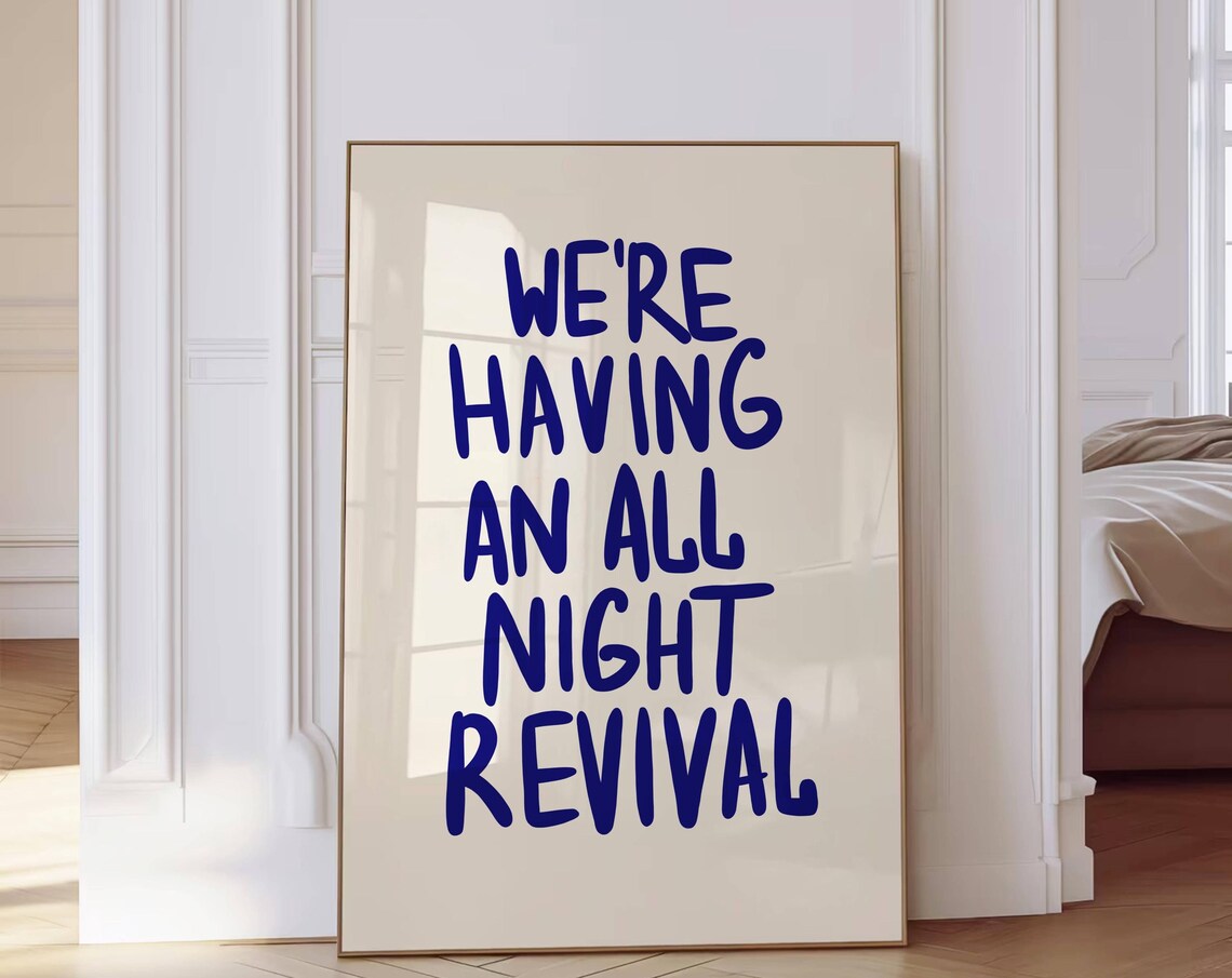 All Night Revival Cowgirl Coastal Retro Art Print