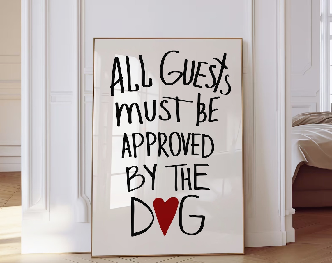 Dog Lover Humor Art Print, Dog Paw Prints
