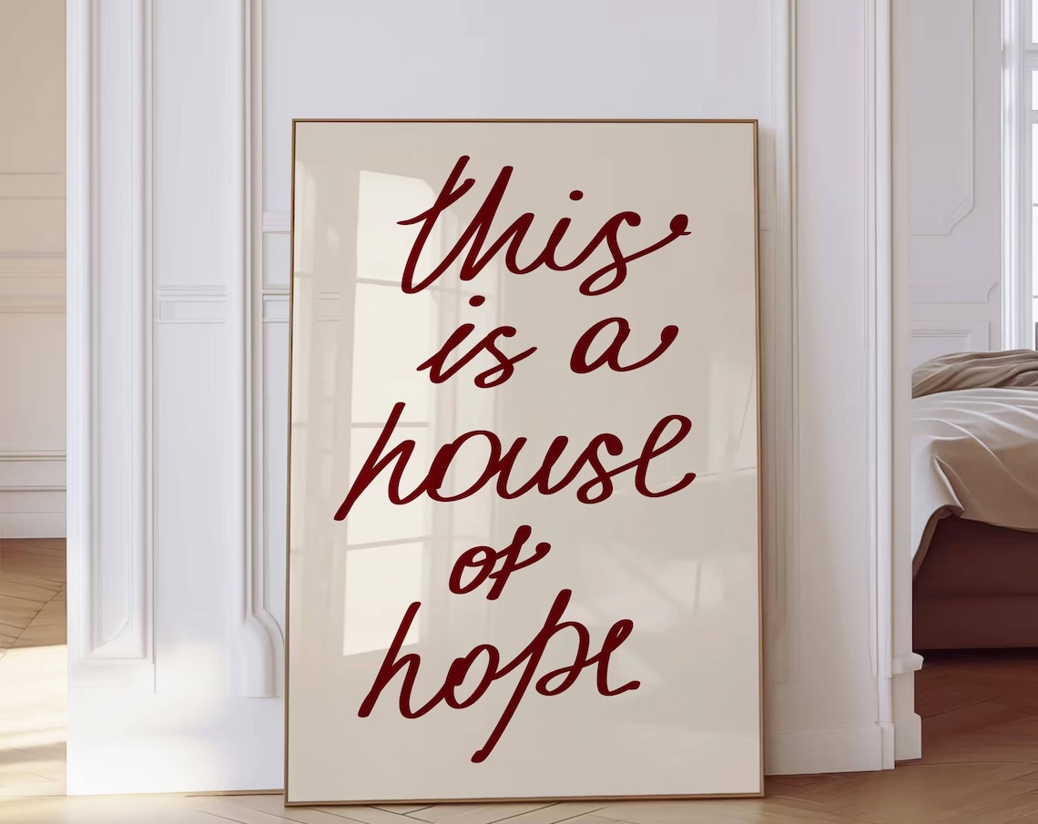 Minimalist Christian Quote Art Print, Living Room Sign