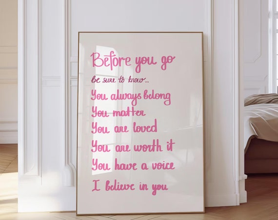 Dorm Affirmation Wall Art Decor Dorm Room Sign Graduation Gift College Quote Print Preppy Y2k Wall Art Positive Wall Art Wall Art