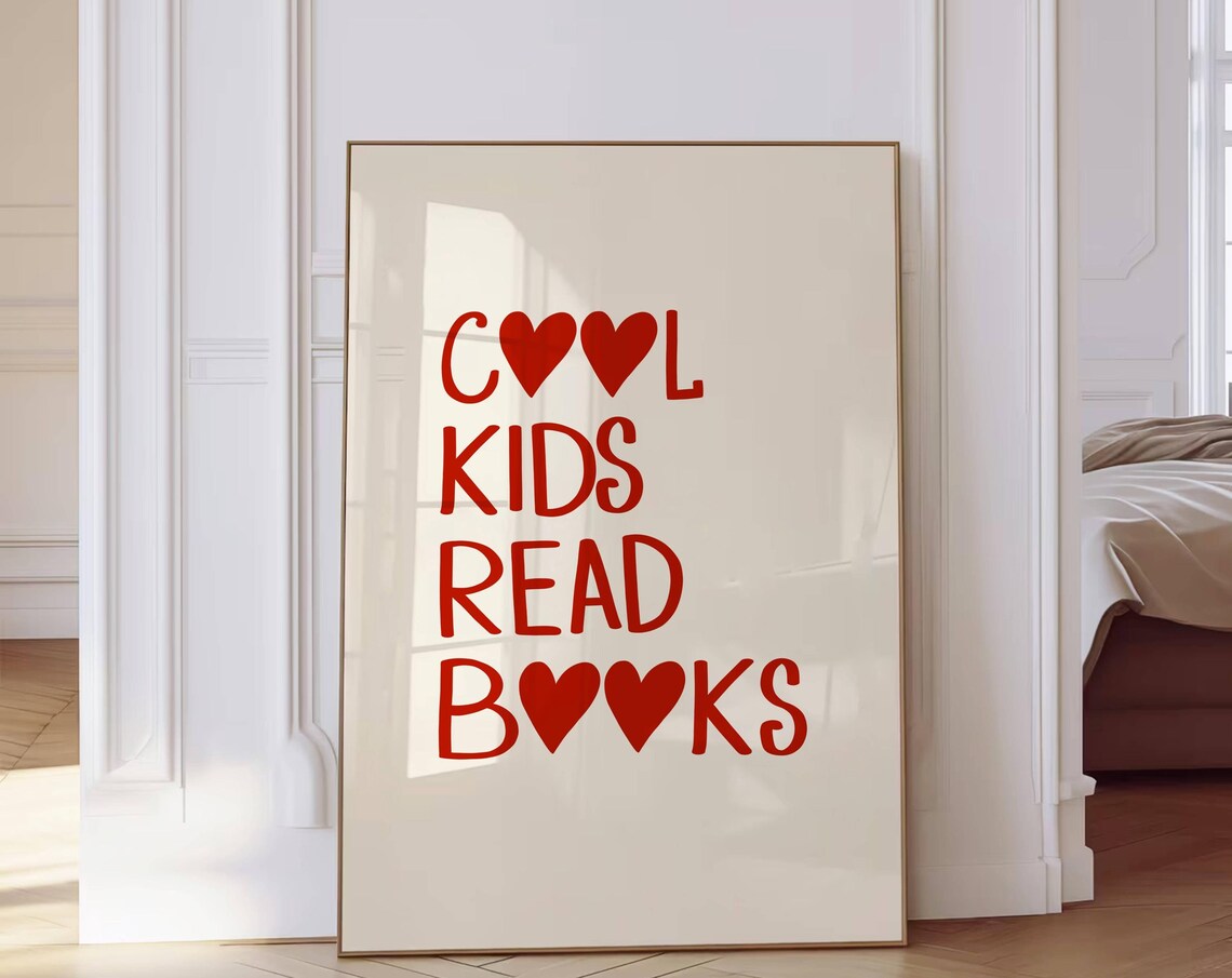 Cool Kids Read Books Poster, Classroom Decor