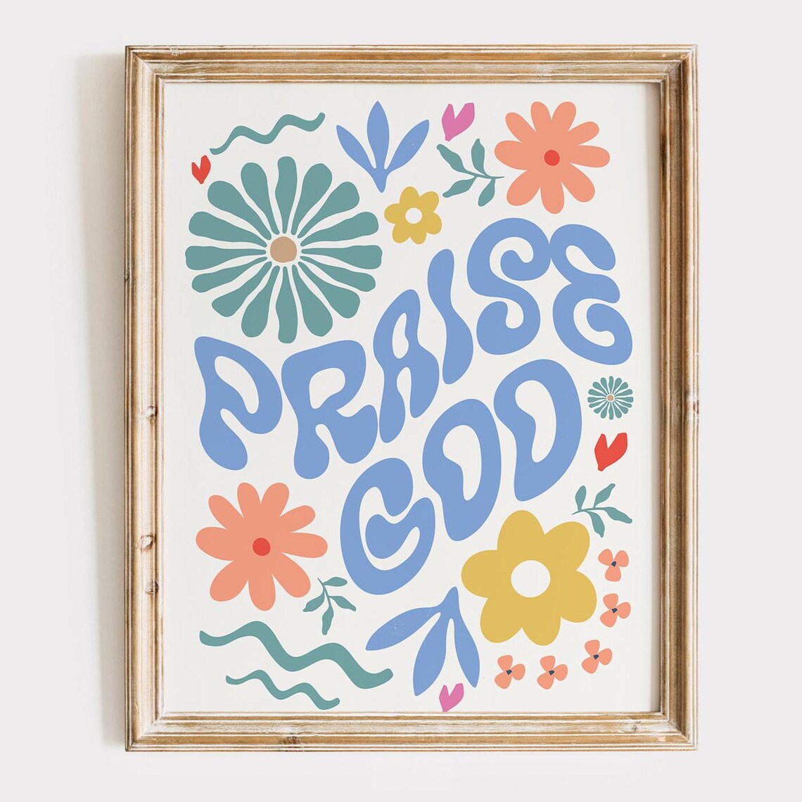 Praise God Print Modern Christian Scripture Wall Art