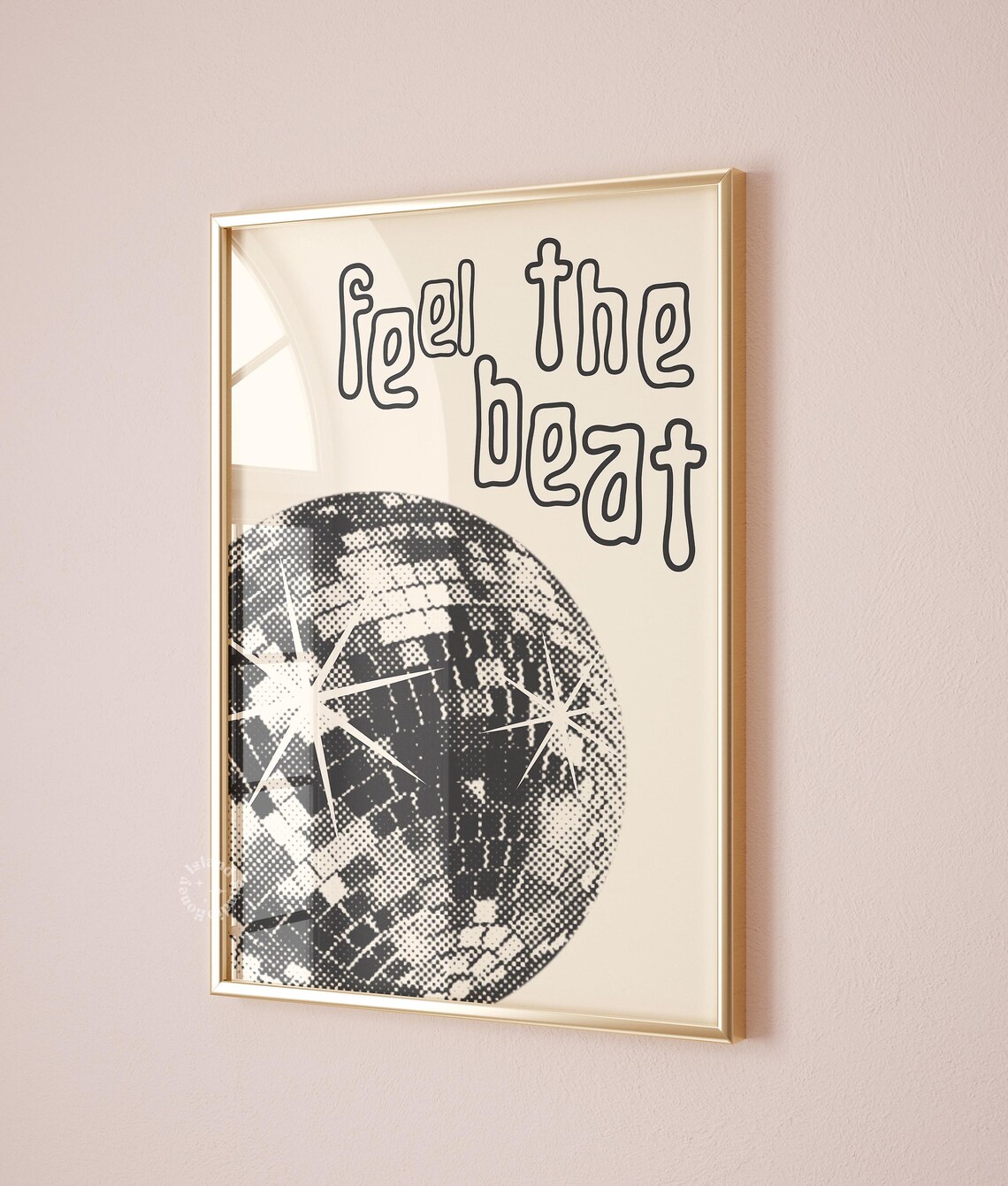 Disco Ball Retro Poster, Trendy Home Decor