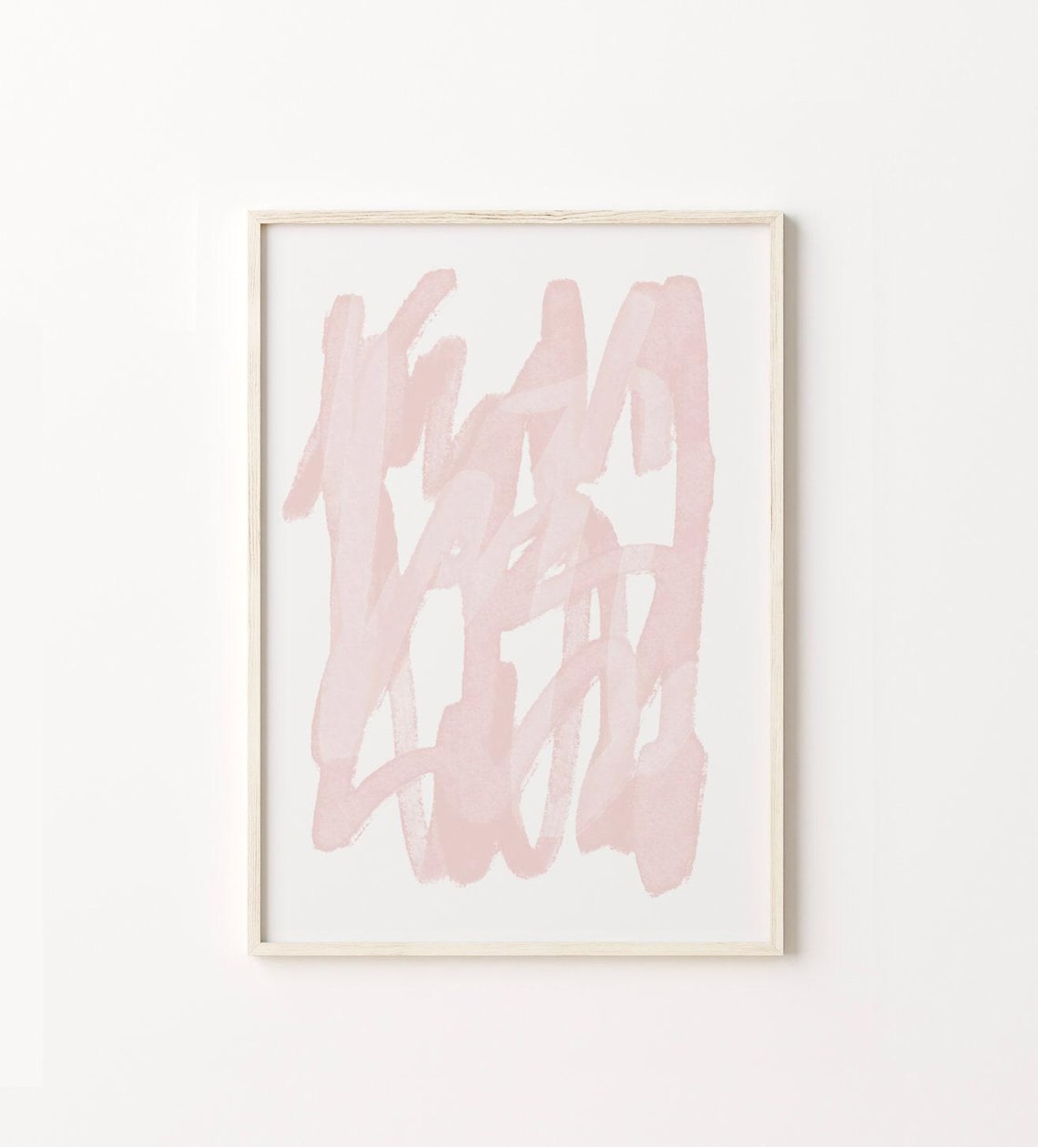 Abstract Pastel Pink Brush Strokes Art Print