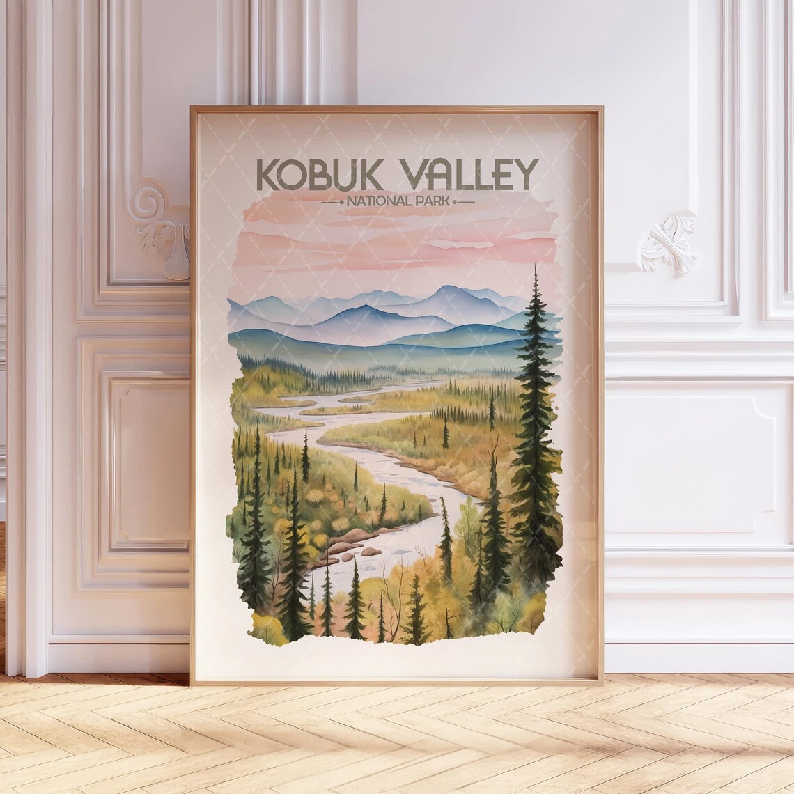 Kobuk Valley National Park Watercolor Travel Poster