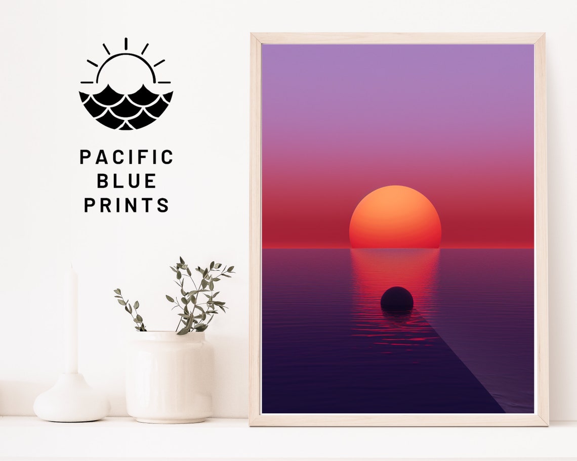 Deep Sunset On Water, Sunset Artwork - Image 4