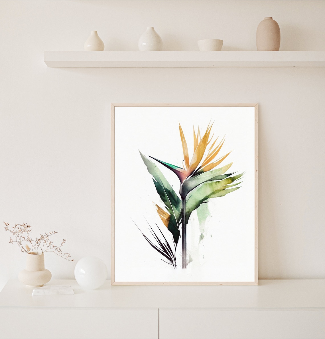 Bird Of Paradise Watercolor Art Print, Boho Minimalist - Image 3
